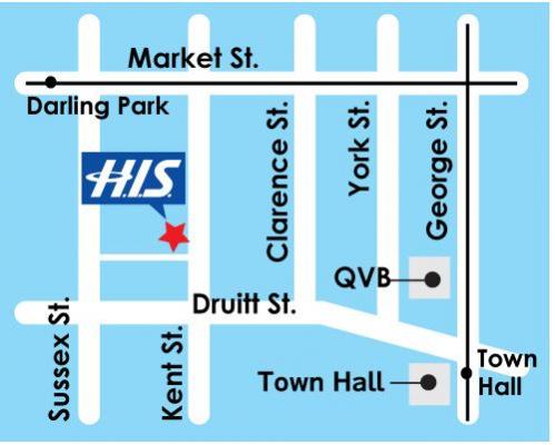 H.I.S. Sydney Office Map