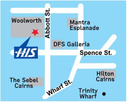 H.I.S. Cairns Office Map